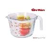 JARRA MEDIDORA 1 LITRO CRISTAL TRANSPARENTE CON ASA Y VERTEDOR 1000 CC QUTTIN