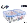 FIAMBRERA TAPER RECTAGULAR 2 COMPARTIMENTOS CON TAPA HERMETICA 1000 ML QUTTIN