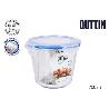 FIAMBRERA REDONDA CRISTAL CON TAPA HERMETICA CON VALVULA 13,5 CMS 700 ML QUTTIN