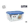 FIAMBRERA TAPER RECTANGULAR CON TAPA PARA FRIGO 16.5X11.7 CMS 800CC QUTTIN