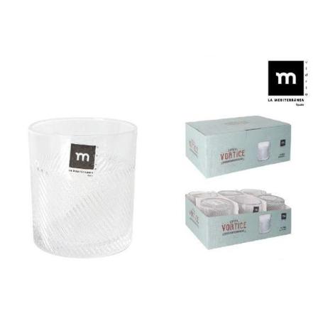 35 CLS VASO CRISTAL TALLADO VINTAGE VORTICE LAMEDITERRANEA - CAJA 6 UNIDADES