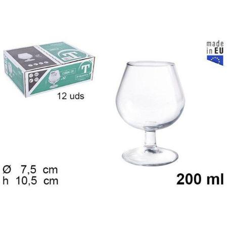 20 CLS COPA COÑAC TENSIONADA HOSTELVIA VICRILA SIMILAR DURALEX - CAJA 12 UNIDADES