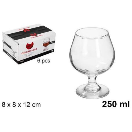 25 CLS COPA COÑAC BRANDY ECONOMICA ALESSANDRO - CAJA 6 UNIDADES
