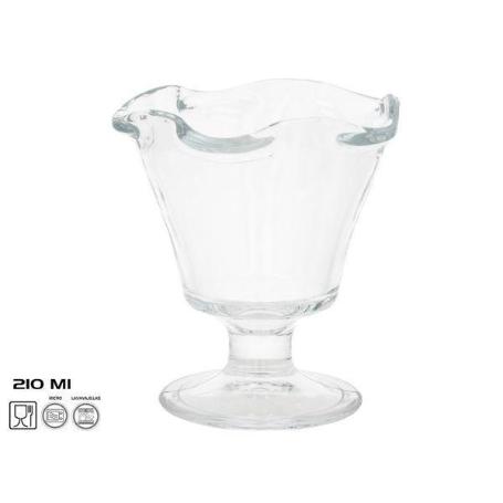 21 CLS COPA HELADO FLOR CRISTAL ECONOMICA 210 ML - CAJA 6 UNIDADES