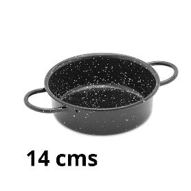 14 CMS CAZUELA FUENTE REDONDA ESMALTADA NEGRA PARA PIL-PIL VAELLO
