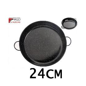 24 CMS CAZUELA ESMALTADA NEGRA CON PUNTOS ESPECIAL PARA COCINAR AL HORNO VAELLO
