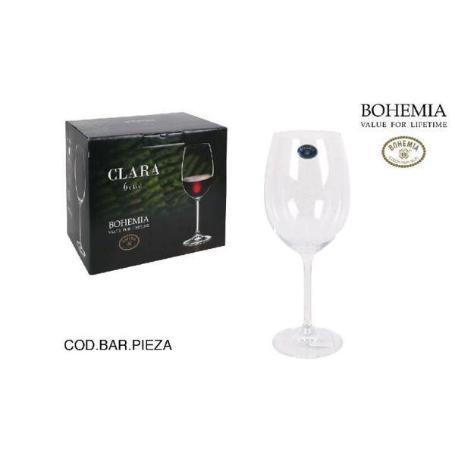 45 CLS COPA DEGUSTACION VINO CRISTAL FINO BOHEMIA MOD CLARA  - CAJA 6 UNIDADES 