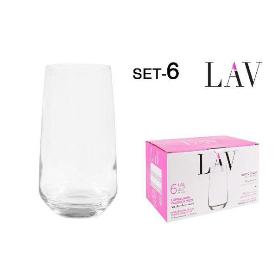 48 CLS VASO ALTO CRISTAL MOD LAL LAV 480CC  SIMILAR ALLEGRA - CAJA 6 UNIDADES