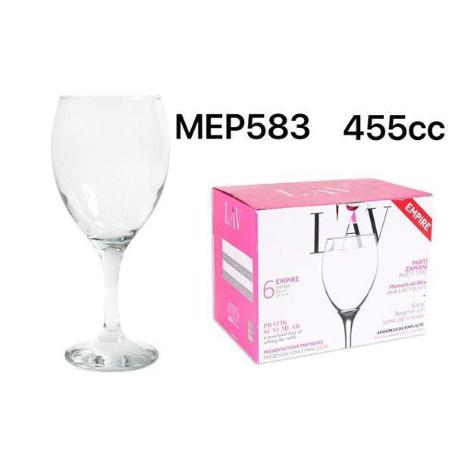 45 CLS COPA ECONOMICA VINO AGUA MODELO EMPIRE LAV  CAJA 6 UNIDADES