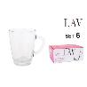 25 CLS TAZA CON ASA CRISTAL DESAYUNO MODELO VEGA - CAJA 6 UNIDADES