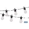 GUIRNALDA DE BOMBILLAS LED 10 UDS. CON PANEL SOLAR A19 3,7 V 1,2 AH IP44 2700 K 4,5 + 3 M