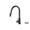 GRIFO DE COCINA DE ACERO NEGRO CON MANGUERA EXTENSIBLE Y 2 FUNCIONES 390 X 250 X 54 MM