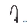 GRIFO DE COCINA DE ACERO NEGRO CON MANGUERA EXTENSIBLE Y 2 FUNCIONES 390 X 250 X 54 MM
