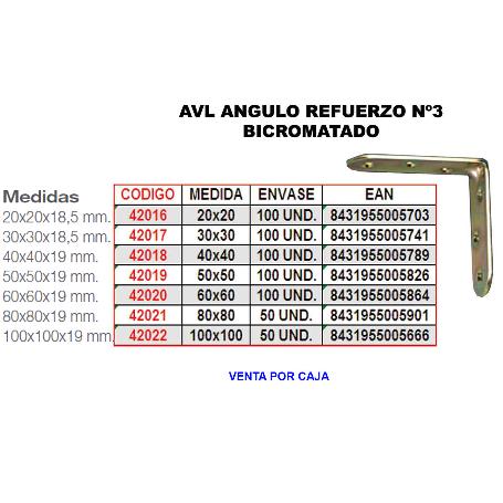 AVL ANGULO REFUERZO BICROMATADO 3   30X  30
