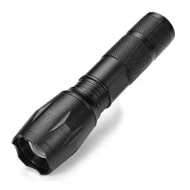 LINTERNA LED ALUMNIO NEGRA RECARGABLE USB