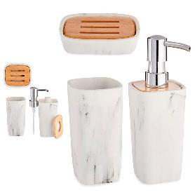 ACCESORIOS BAÑO PLASTICO BAMBU 3 PIEZAS 11825