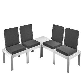 TRESILLO MOLOK + COJINES BLANCO