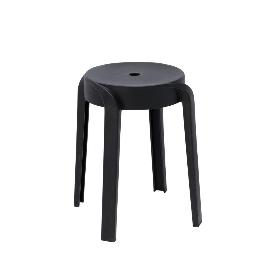 TABURETE RESINA 34X45 CM APILABLE NEGRO