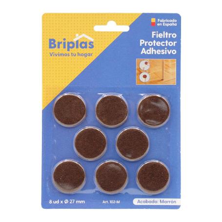 FIELTRO ADHESIVO CIRCULOS 27 MM MARRON