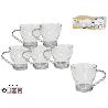 17 CLS TAZA CORTADO CRISTAL TRANSPARENTE CON ASA METAL L2506 - CAJA 6 UNIDADES