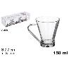 15 CLS TAZA CRISTAL CAFE CON LECHE CON ASA METAL - CAJA 6 UNIDADES