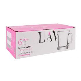22,5 CLS TAZA CRISTAL VASO CON ASA 225 CC. MOD ZEN LAV - CAJA 6 UNIDADES