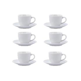 TAZAS CAFE 9 CL + PLATO PORCELANA NEW RENOVA