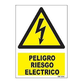 CARTEL ADHESIVO 7,5X5,5 CM PELIGRO RIESGO ELECTRICO