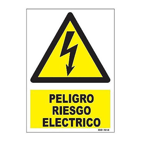 CARTEL ADHESIVO 7,5X5,5 CM PELIGRO RIESGO ELECTRICO