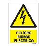 CARTEL ADHESIVO 7,5X5,5 CM PELIGRO RIESGO ELECTRICO