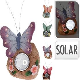 MARIPOSA LUZ SOLAR LED PINCHO SURTIDA