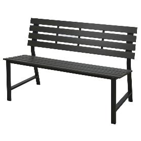 BANCO METALICO DE JARDIN NEGRO 125X60X81 CM