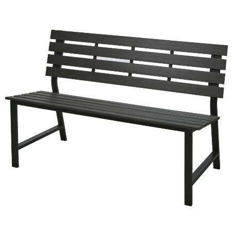 BANCO METALICO DE JARDIN NEGRO 125X60X81 CM