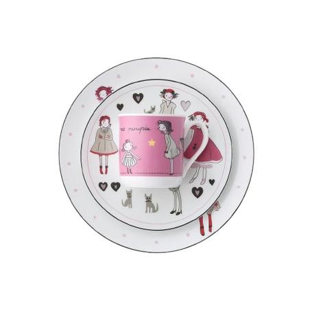 VAJILLA INFANTIL 4 PIEZAS PORCELANA MUÑECAS