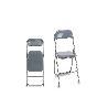 SILLA PLEGABLE METAL GRIS BRILLO