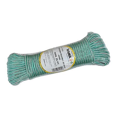 CUERDA TRENZADA POLIPROPILENO VERDE 25MT