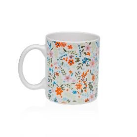 TAZA MUG PORCELANA FLOWERS 350 ML