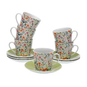 TAZAS TE + PLATO FLOWERS