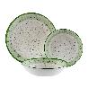VAJILLA PORCELANA TELA VERDE 18 PIEZAS