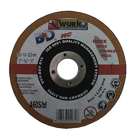 DISCO ABRASIVO 125X1X22 CORTE ACERO INOX