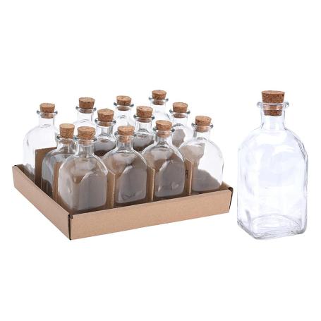 BOTELLA VIDRIO TAPON CORCHO 120 ML