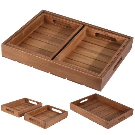 BANDEJAS MADERA 39/26 CM 3 PIEZAS