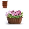 JARDINERA MINI CON PLATO 22X11,5X8,5CM MARRON