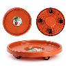 SOPORTE MACETAS RUEDAS MARRON 34 CM