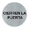 PLACA CIERREN LA PUERTA  REDONDO 75MM