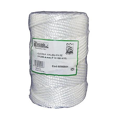 CUERDA NYLON MATE 4MM BLANCA 100MT