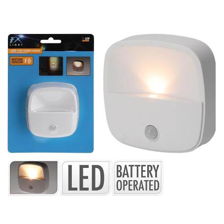 LUZ LED SENSOR MOVIMIENTO AUTOADHESIVA 7X7X2 CM