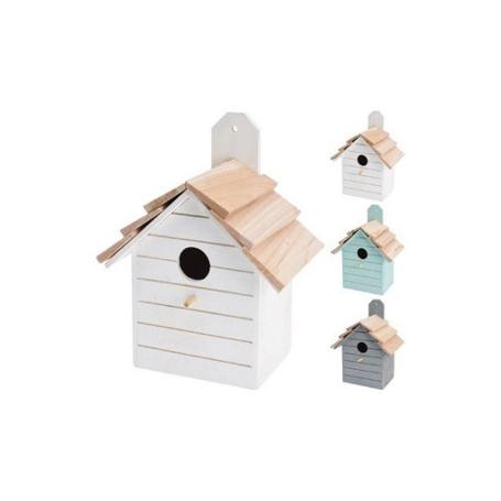 CASA PAJAROS MADERA 22,5X16,5X11CM SURTIDA