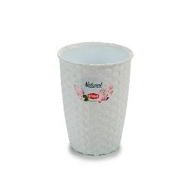 MACETA PLASTICO RATAN BLANCA 14 CM