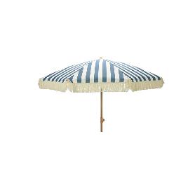 PARASOL RAYAS FALDON CUERDA 200 CM AZUL